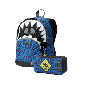 Kit escolar mochila + estuche Sharky